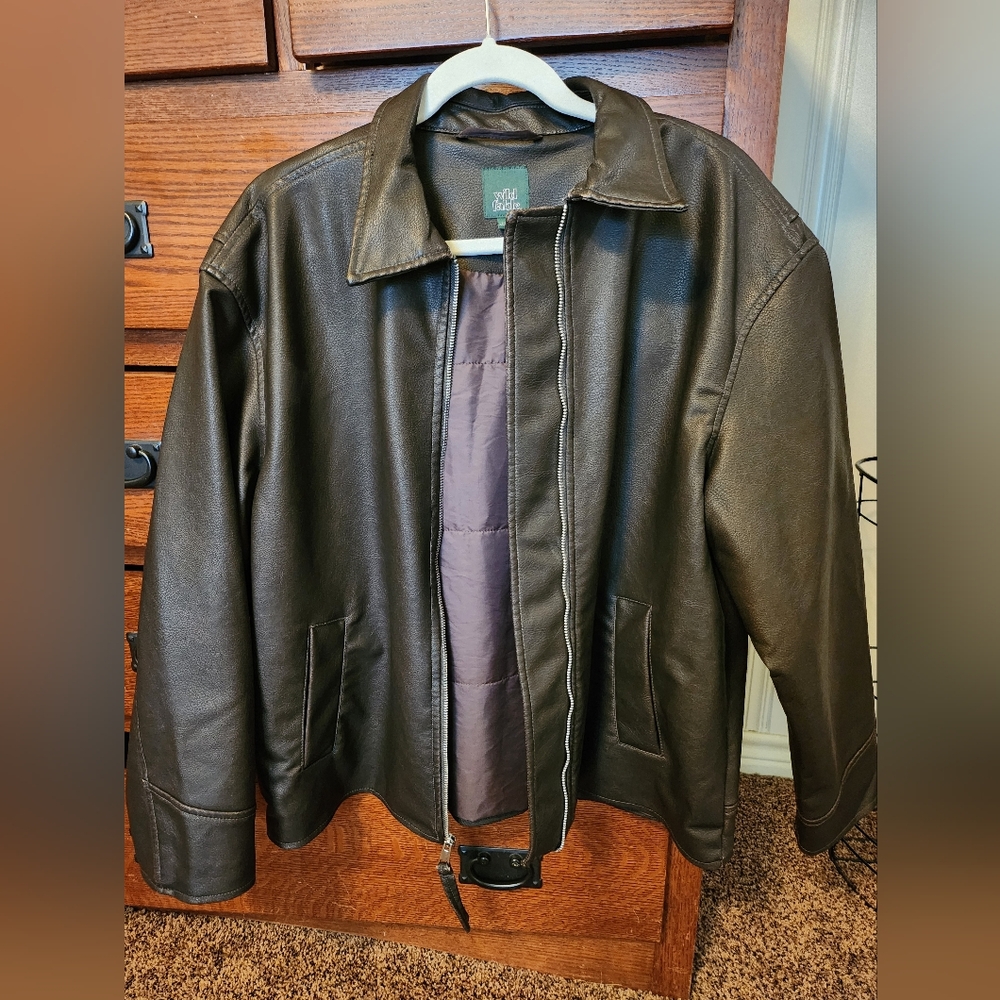 Womens Oversize Faux Leather Jacket